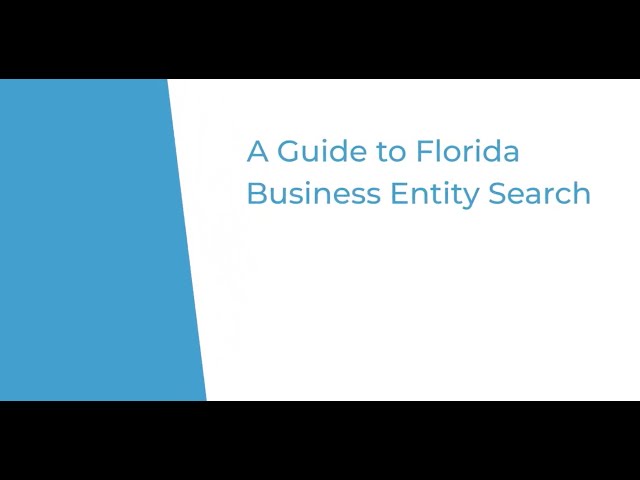 Florida Business Entity Search: A Comprehensive Guide